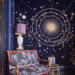 Обои с вышивкой ручной работы Cosmos Original colourway on velvet варинант исполнения - 1 | Loft Concept в Краснодаре