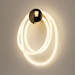 Бра с круглым золотистым основанием и белыми изогнутыми световыми линиями Luke Lampco Tracer Lamp варинант исполнения - 2 | Loft Concept в Краснодаре