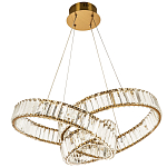 Подвесная люстра в виде изогнутых колец с хрустальным декором Ring Horizontal Oculus Gold Light Chandelier варинант исполнения - 2 | Loft Concept в Краснодаре