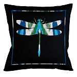 Подушка декоративная стрекоза сине-зеленая Ikat Pattern варинант исполнения - 1 | Loft Concept в Краснодаре