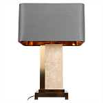 Настольная лампа с основанием из натурального камня c серым прямоугольным абажуром Lapis Tiburtinus варинант исполнения - 3 | Loft Concept в Краснодаре