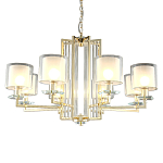 Люстра с 8-ю цилиндрическими плафонами из стекла Laurent варинант исполнения - 1 | Loft Concept в Краснодаре