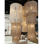 Люстра круглая трехъярусная из бахромы Milk Gradient Braided Fringe варинант исполнения - 2 | Loft Concept в Краснодаре