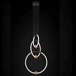 Люстра подвесная светодиодная с 3-мя кольцами Bronze Ring Chandelier варинант исполнения - 1 | Loft Concept в Краснодаре