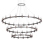 Люстра подвесная с тремя круглыми ярусами и цилиндрическими плафонами Arnaut Light варинант исполнения - 1 | Loft Concept в Краснодаре