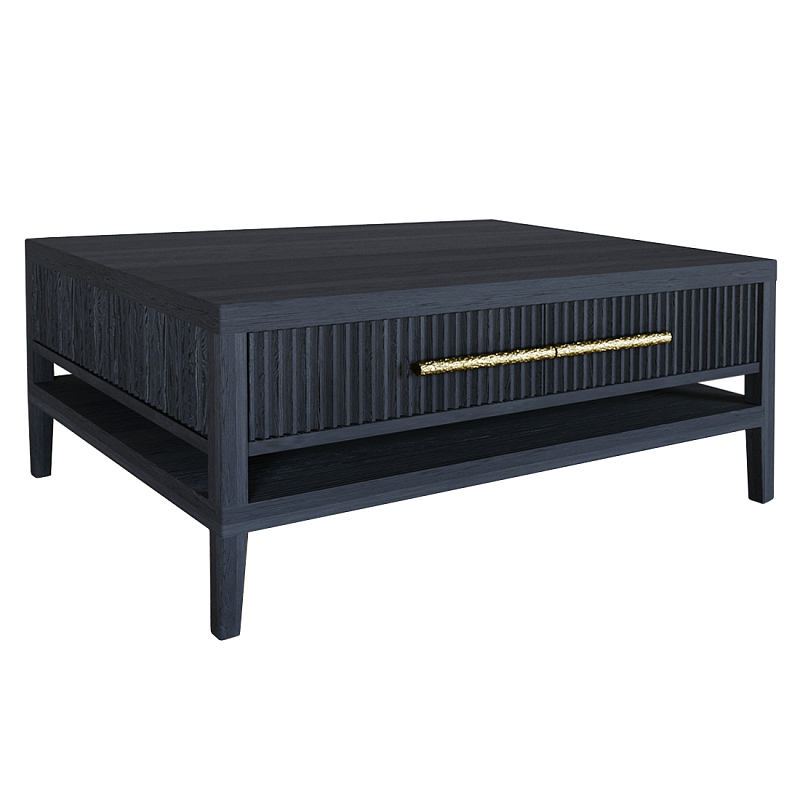 Кофейный стол Primo с двумя ящиками Черный дуб Черный матовый Золотой в Краснодаре | Loft Concept 