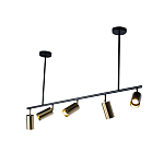 Люстра линейная с 5-ю цилиндрическими плафонами цвета латунь TRIBES CHANDELIER варинант исполнения - 2 | Loft Concept в Краснодаре