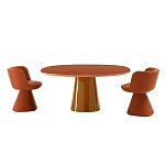 Обеденный стол оранжевый с тонкой столешницей и основанием в виде конуса Viola варинант исполнения - 2 | Loft Concept в Краснодаре