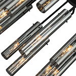 Люстра со стеклянными цилиндрическими плафонами Luminous Cylinders Smoky варинант исполнения - 5 | Loft Concept в Краснодаре