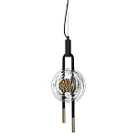 Подвесной светильник черного цвета с прозрачным стеклянным плафоном и золотистой центральной вставкой Virelia  варинант исполнения - 1 | Loft Concept в Краснодаре