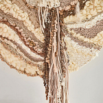 Овальный Современный Гобелен Абстракция в бежевых тонах Shallow варинант исполнения - 2 | Loft Concept в Краснодаре