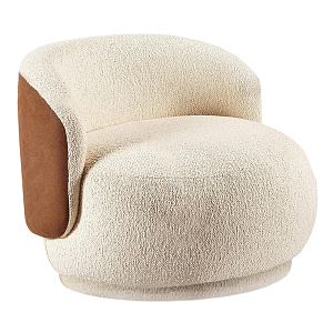 Современное круглое кресло Trento с кожаной вставкой