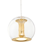 Подвесной светильник со стеклянным плафоном Inner Gleam Globe gold  варинант исполнения - 2 | Loft Concept в Краснодаре