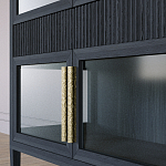 Витрина Primo со стеклянными фасадами и 2 ящиками Черный дуб варинант исполнения - 5 | Loft Concept в Краснодаре