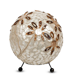 Настольная лампа из перламутра на металлическом каркасе Indonesian Ball варинант исполнения - 2 | Loft Concept в Краснодаре