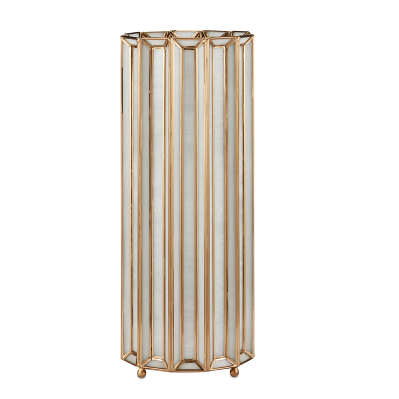 Настольная лампа в форме цилиндра фактурная Soft Glow Lamps Молочный Латунь в Краснодаре | Loft Concept 