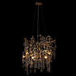 Подвесная люстра в виде ветвей деревьев золотого цвета с прозрачными подвесками-каплями 8 и 14 ламп Droplet Chandelier варинант исполнения - 3 | Loft Concept в Краснодаре