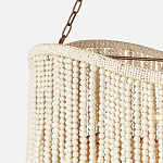 Трехъярусная люстра с подвесками из круглых деревянных бусин белая White Beads Three-tier Chandelier  варинант исполнения - 3 | Loft Concept в Краснодаре