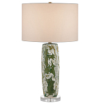 Настольная лампа керамическая с кремовым абажуром Scenic Column варинант исполнения - 4 | Loft Concept в Краснодаре