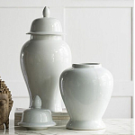 Ваза белая с крышкой однотонная Chinoiserie Ceramics варинант исполнения - 3 | Loft Concept в Краснодаре