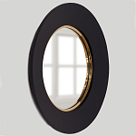 Чёрное настенное зеркало с золотым кантом Porunalia варинант исполнения - 1 | Loft Concept в Краснодаре