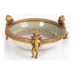 Чаша фарфоровая на бронзовых ножках в виде ангелов Porcelain Angels of Paradise варинант исполнения - 2 | Loft Concept в Краснодаре