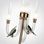 Торшер с 2-мя фигурками птиц на изогнутых прозрачных трубках Ganthea варинант исполнения - 3 | Loft Concept в Краснодаре