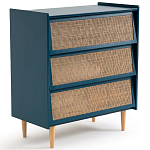 Комод с 3-мя ящиками из ротанга Blais Deep Blue Wicker Furniture варинант исполнения - 2 | Loft Concept в Краснодаре