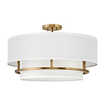 Потолочный светильник с двухслойным белым текстильным абажуром Hinkley варинант исполнения - 1 | Loft Concept в Краснодаре