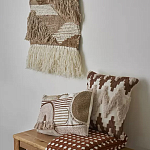 Чехол на подушку с вышивкой в виде геометрических узоров Beige Calista Square варинант исполнения - 5 | Loft Concept в Краснодаре