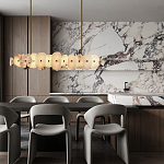 Подвесной светильник с фигурными элементами из белого алебастра Cryptocrystalline Stone варинант исполнения - 9 | Loft Concept в Краснодаре