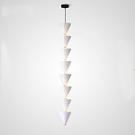 Подвесной светильник светодиодный в виде ряда белых металлических конусов  Herringbone варинант исполнения - 4 | Loft Concept в Краснодаре