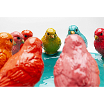 Декоративное дизайнерское блюдо разноцветные попугаи  варинант исполнения - 3 | Loft Concept в Краснодаре