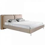 Кровать двуспальная серая с изголовьем из экокожи и ткани Modern Look варинант исполнения - 1 | Loft Concept в Краснодаре