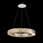 Люстра золотая в форме кольца с мозаичным хрустальным оформлением Sparks of Crystal варинант исполнения - 1 | Loft Concept в Краснодаре