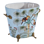 Кашпо из голубого фарфора с бронзовыми элементами Blue Garden варинант исполнения - 3 | Loft Concept в Краснодаре