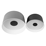 Потолочный светильник с 2-мя цилиндрическими абажурами серого и черного цвета Urban Dome варинант исполнения - 1 | Loft Concept в Краснодаре