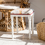 Банкетка одноместная из массива бука бежевая с растительным орнаментом Raffael Beige Floral Banquette варинант исполнения - 7 | Loft Concept в Краснодаре