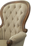 Кресло с мягкой обивкой из светло-коричневого велюра на 4-х деревянных ножках Evelyn Classical Armchair варинант исполнения - 5 | Loft Concept в Краснодаре