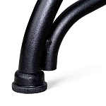 Обеденный стол с прямоугольной столешницей из стекла на черных металлических ножках White Marble варинант исполнения - 6 | Loft Concept в Краснодаре