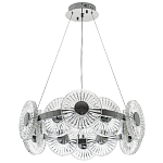 Люстра с круглыми рельефными плафонами Glass Peonies Chrome Chandelier варинант исполнения - 2 | Loft Concept в Краснодаре