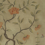 Обои ручная роспись Gustavian Tree of Life Special Colourway on brown Williamsburg варинант исполнения - 1 | Loft Concept в Краснодаре