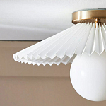 Потолочный светильник с белым плиссированным абажуром Headquarters варинант исполнения - 3 | Loft Concept в Краснодаре