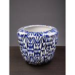 Кашпо с орнаментом в сочетании белого и синего цвета Artistic Flowerpot варинант исполнения - 3 | Loft Concept в Краснодаре