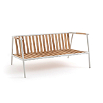 Садовый 2-х местный диван с подлокотниками из тика White варинант исполнения - 5 | Loft Concept в Краснодаре