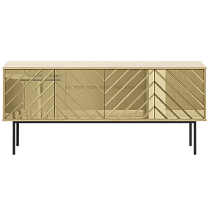 Длинная тумба с зеркальным декором Serena