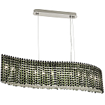 Линейная люстра изогнутой формы с хрустальными подвесками Crystal Art Chrome Green Linear Chandelier варинант исполнения - 2 | Loft Concept в Краснодаре