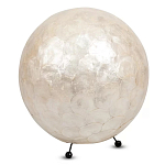 Настольная лампа из перламутра на металлическом каркасе Indonesian Egg варинант исполнения - 1 | Loft Concept в Краснодаре