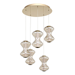 Люстра светодиодная с стеклянными волнообразными плафонами Amphora of Light варинант исполнения - 3 | Loft Concept в Краснодаре