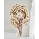 Овальный Современный Гобелен Абстракция в бежевых тонах Shallow варинант исполнения - 4 | Loft Concept в Краснодаре